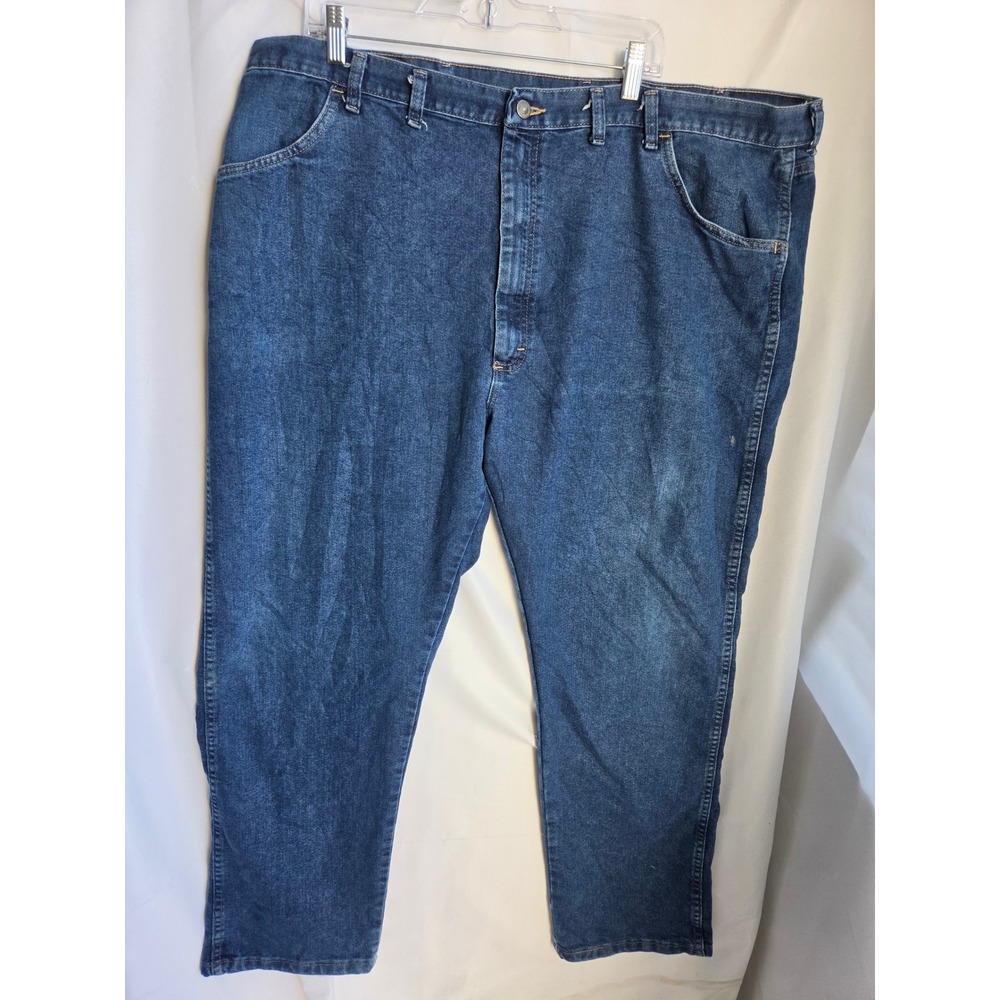 Wrangler  Jeans Mens Blue Dark Wash Regular Mid Straight